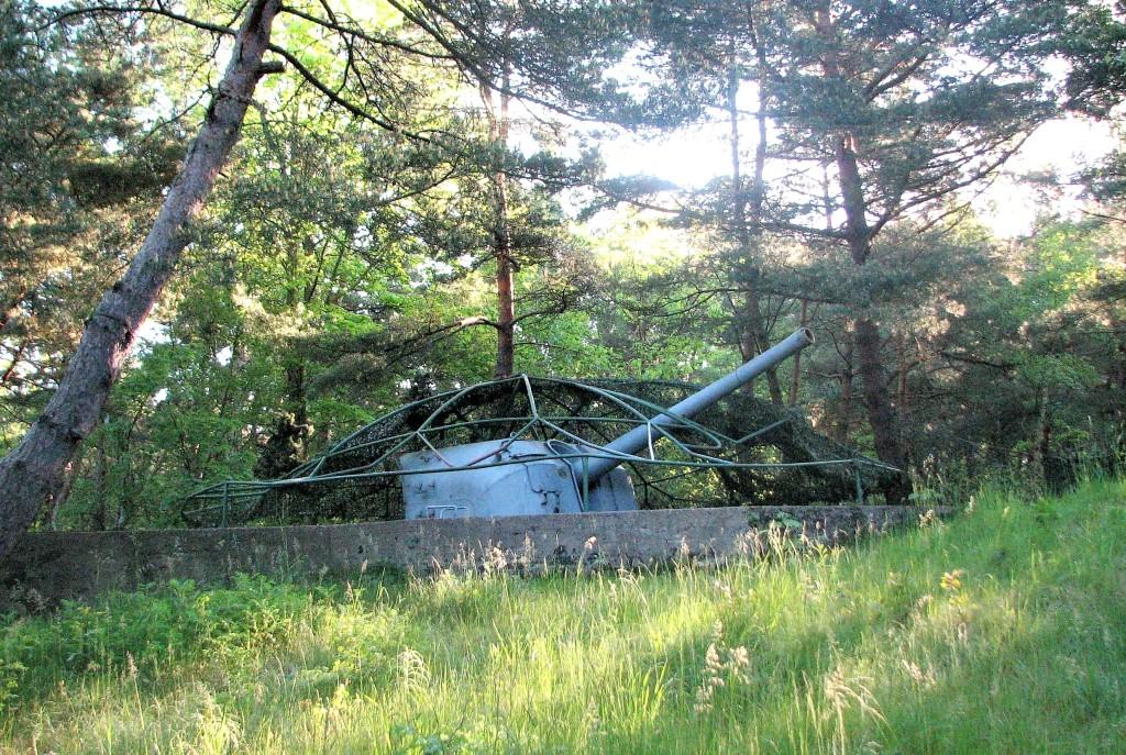 Stanowisko ogniowe działa 130 mm zaadaptowane z przedwojennego stanowiska nr 4 Baterii Laskowskiego 31. BAN.