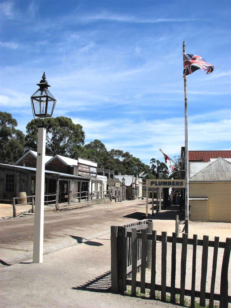 australijska flaga na maszcie skansen Sovereign Hill Ballarat Australia