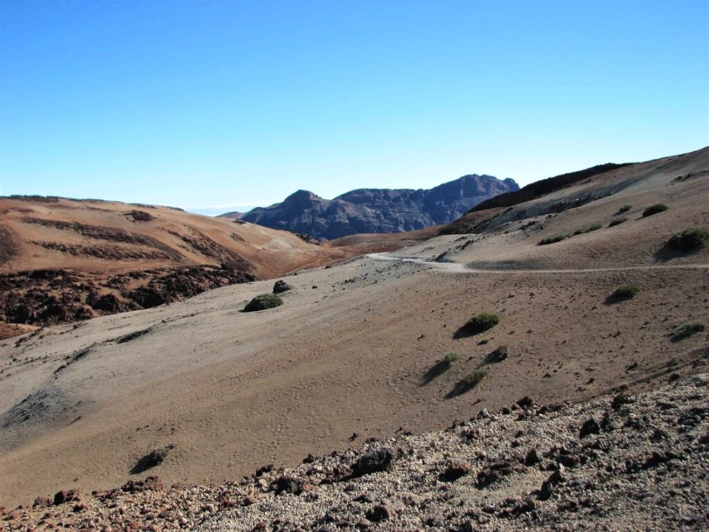 droga zejścia ze szczytu Pico del Teide Teneryfa