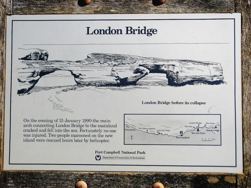 tablica informacyjna London Bridge Great Ocean Road Australia